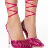 Shoes * | Azalea Wang Juicy Stiletto Pump With Bling In Fuchsia