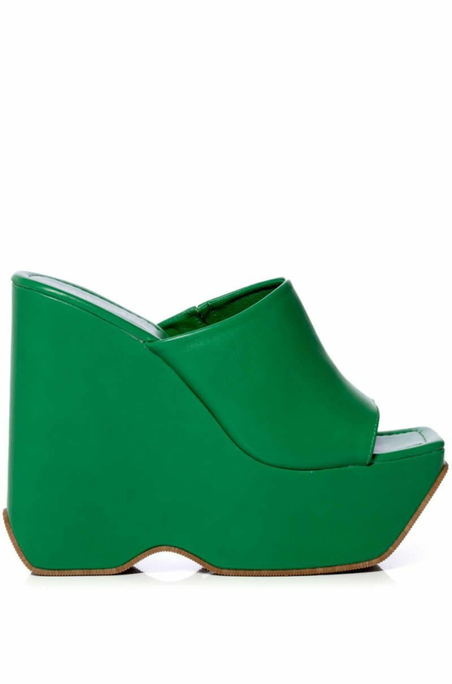 Shoes * | Azalea Wang Daiane Slip On Wedge Sandal In Green