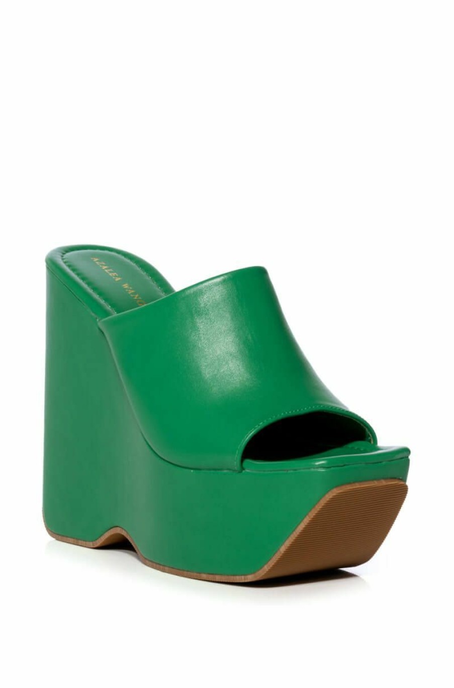 Shoes * | Azalea Wang Daiane Slip On Wedge Sandal In Green