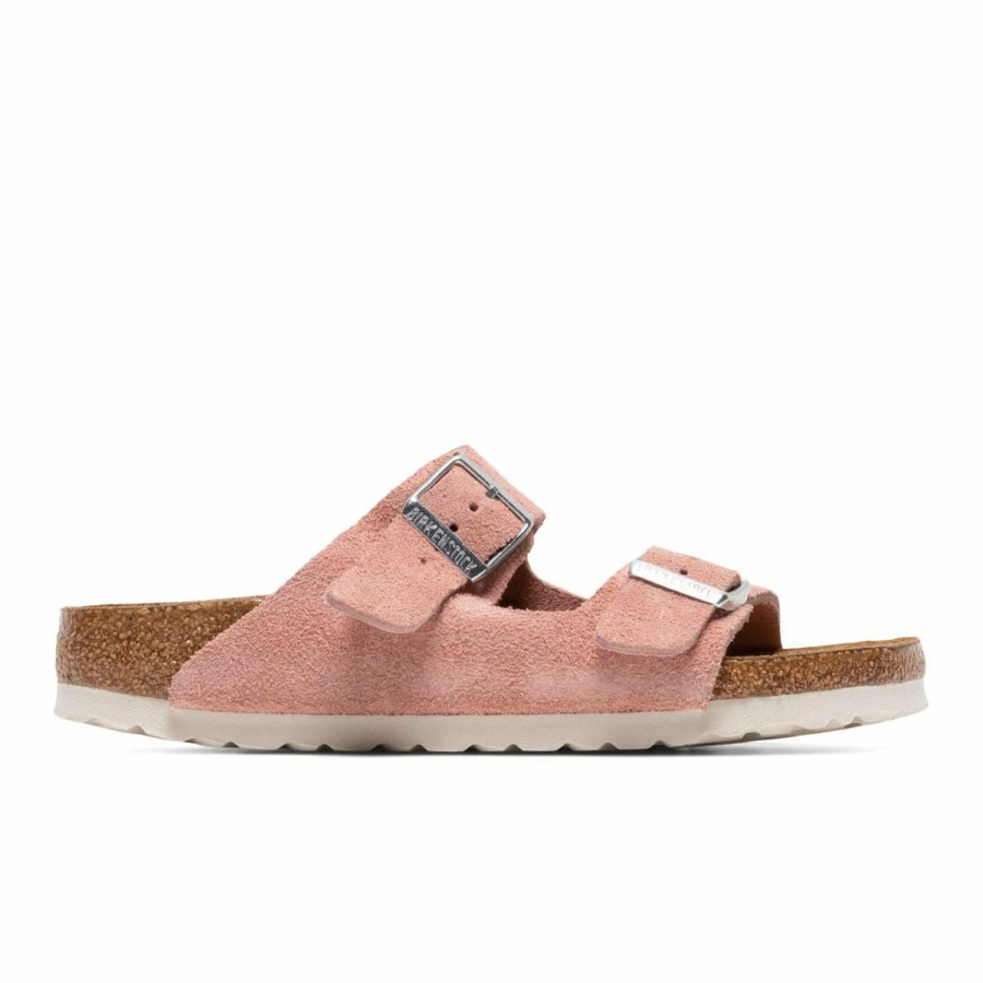 Footwear * | Birkenstock Women'S Arizona Soft Foot Bed Pink Clay Suede