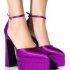 Shoes * | Azalea Wang Baddest Of Them All Chunky Pump In Purple