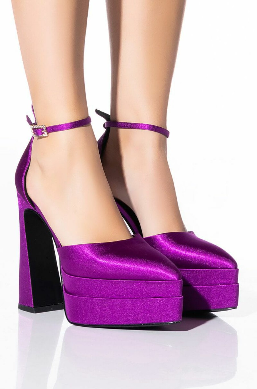 Shoes * | Azalea Wang Baddest Of Them All Chunky Pump In Purple