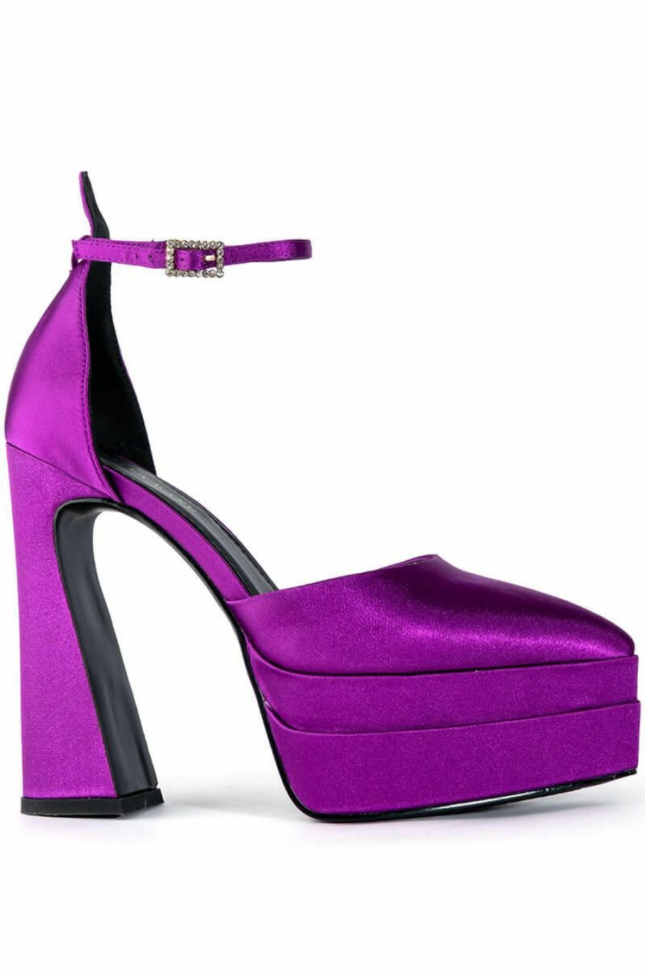 Shoes * | Azalea Wang Baddest Of Them All Chunky Pump In Purple