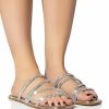 Shoes * | Azalea Wang About You Rhinestone Embellished Slip On Flat Sandal In Silver