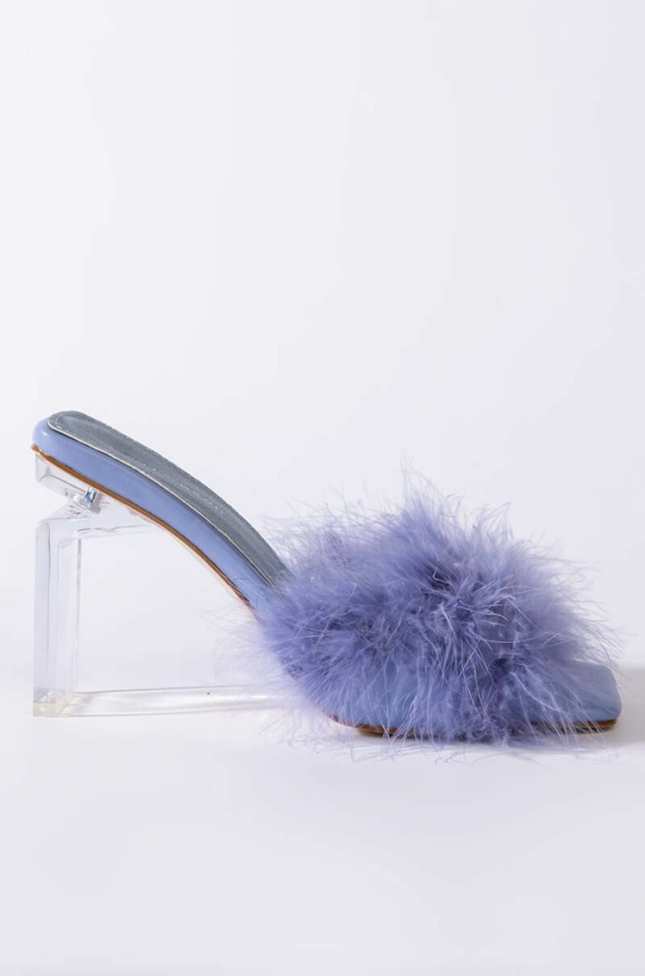 Shoes * | Azalea Wang Pillow Talk Square Toe Sandal In Periwinkle