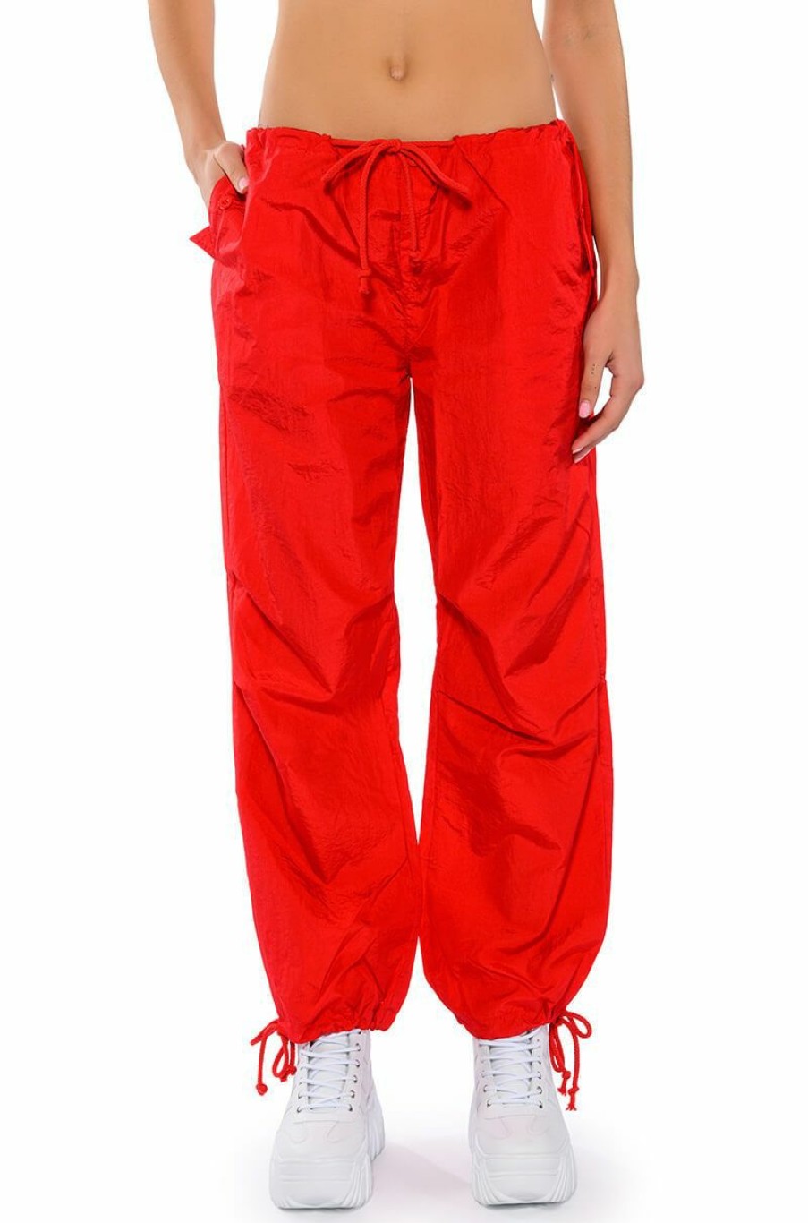 Bottoms * | Too Legit Wide Leg Cargo Pants Red