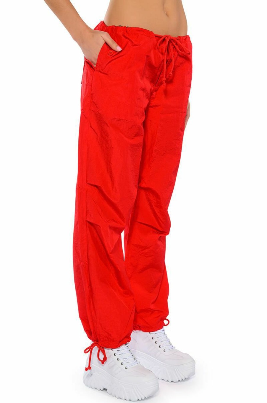 Bottoms * | Too Legit Wide Leg Cargo Pants Red