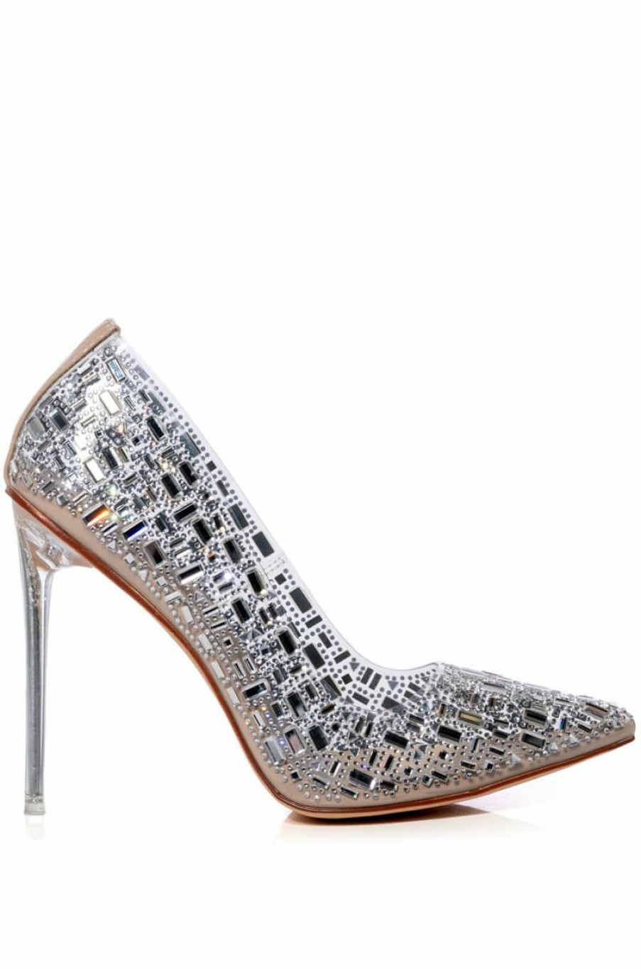 Shoes * | Azalea Wang Diamonds Dancing Pvc Stiletto Pump In Silver