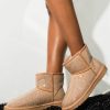 Shoes * | Azalea Wang All Night Long Rhinestone Mini Ankle Booties Taupe