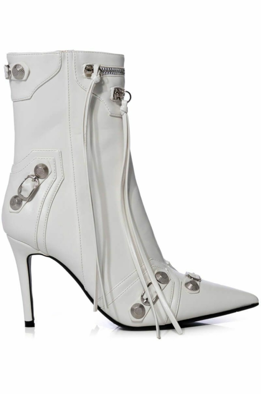 Shoes * | Azalea Wang Brooklyn Pu Bootie In White