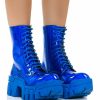 Shoes * | Azalea Wang Olympia Chunky Bootie Blue