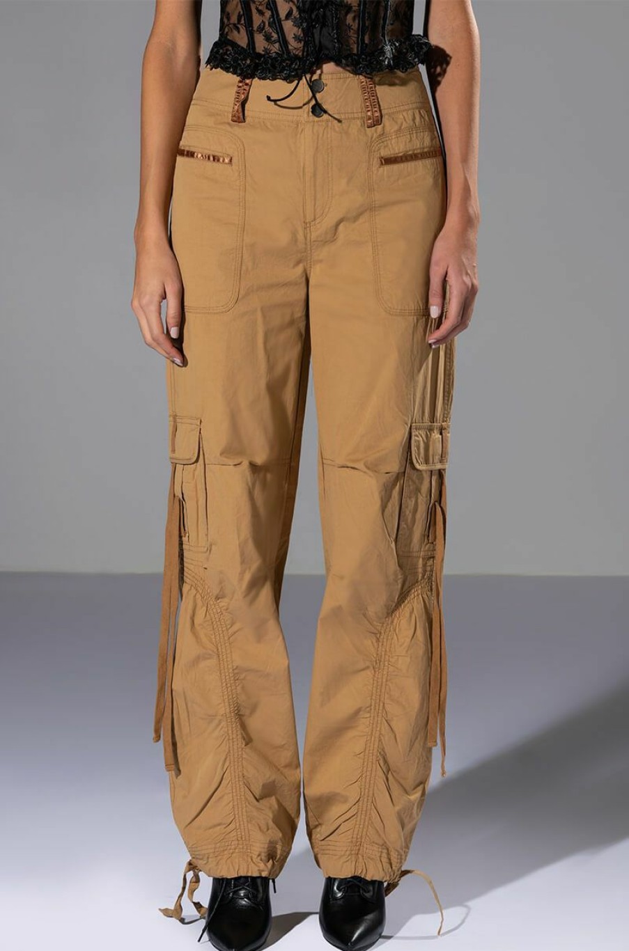 Bottoms * | All In A Days Work High Rise Cargo Pant Light Brown