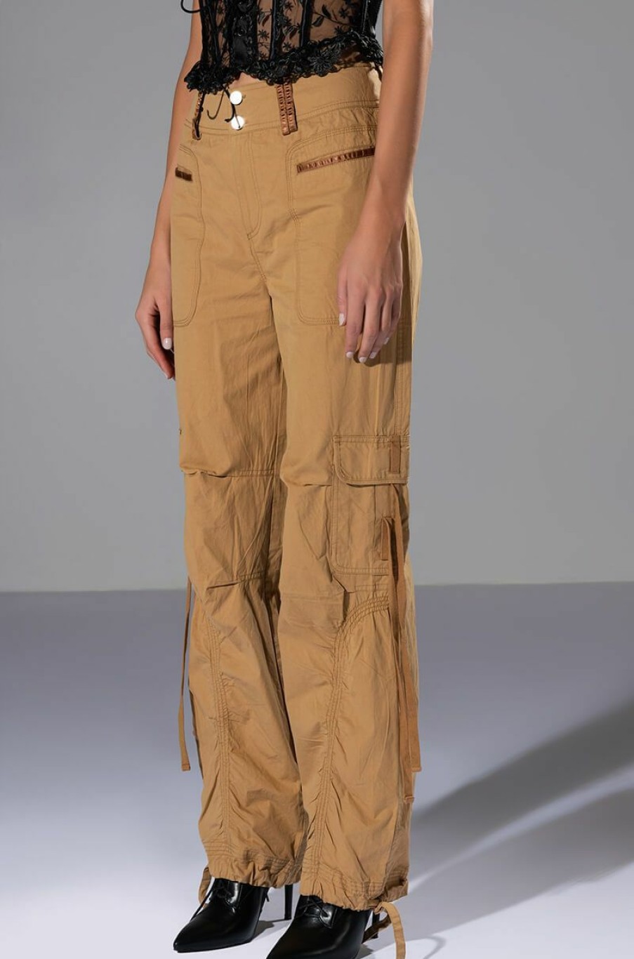 Bottoms * | All In A Days Work High Rise Cargo Pant Light Brown