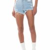 Bottoms * | Opposite Direction High Waisted Denim Shorts Light Blue Denim