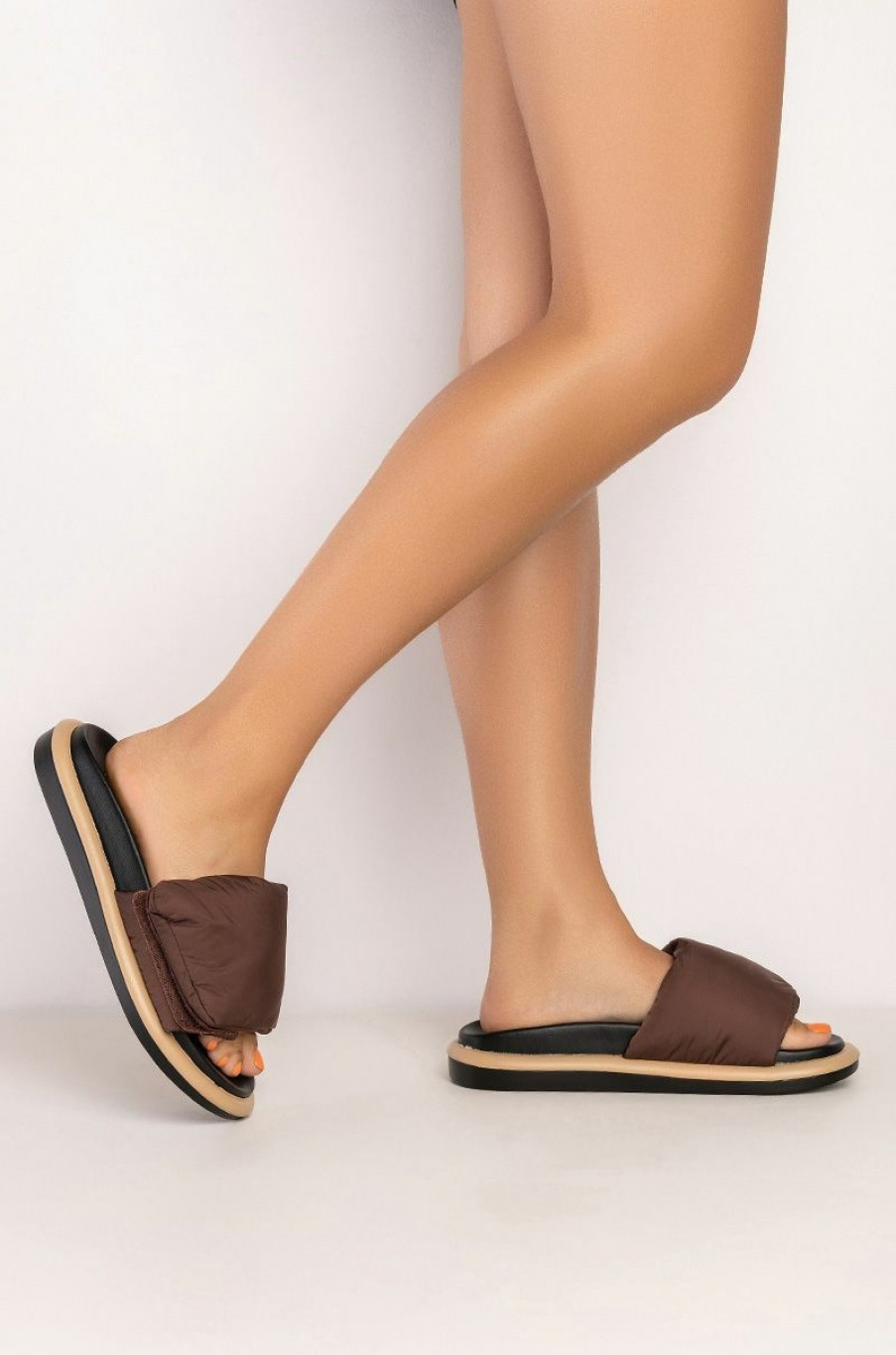 Shoes * | Pillow Slip On Comfy Sandal Brown