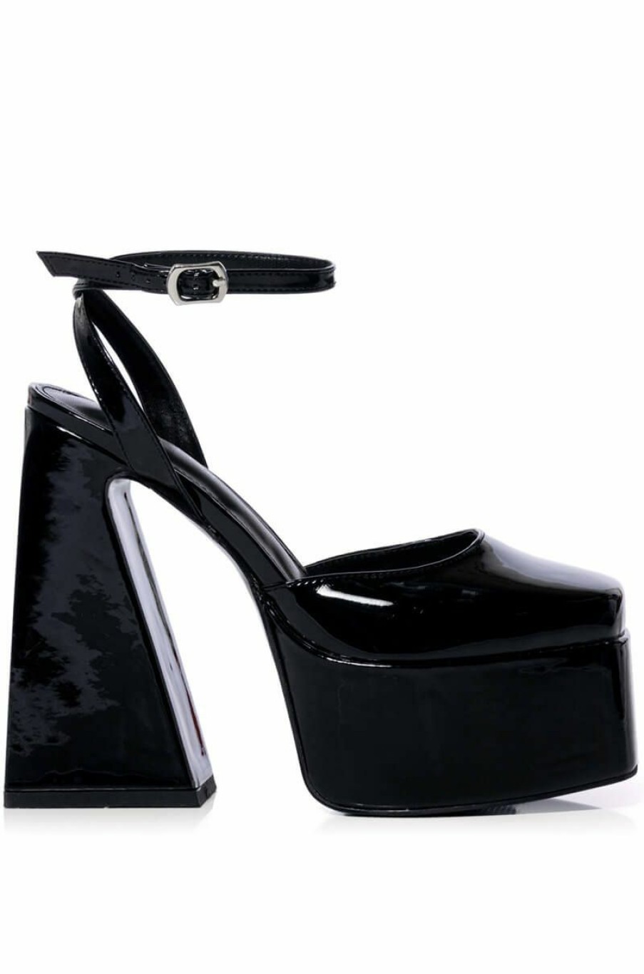 Shoes * | Azalea Wang Clementine Chunky Pump In Patent Black