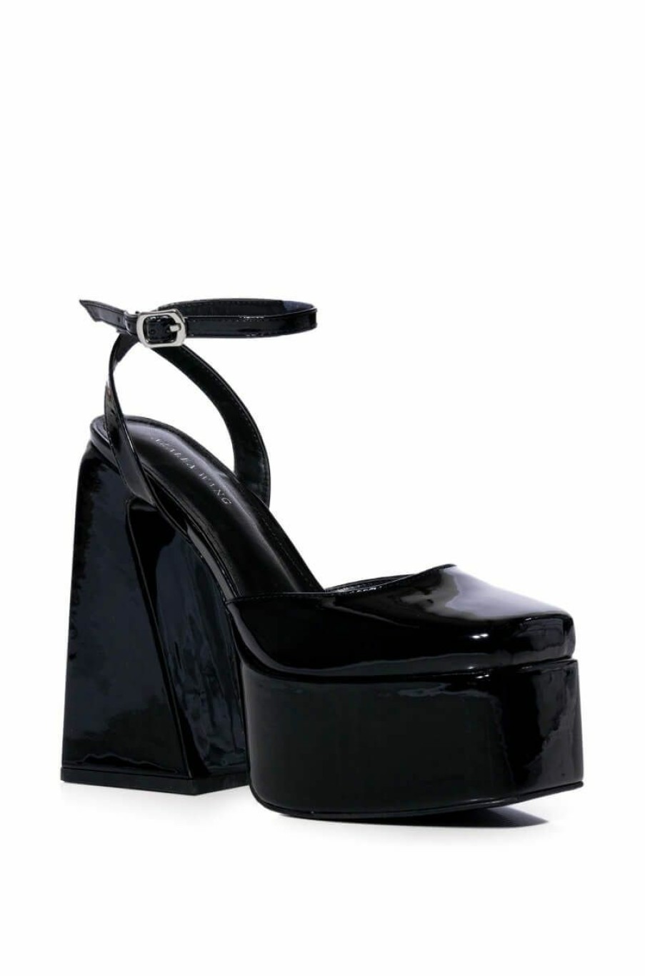 Shoes * | Azalea Wang Clementine Chunky Pump In Patent Black