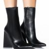 Shoes * | Azalea Wang Simply Irresistible Chunky Pu Bootie In Black