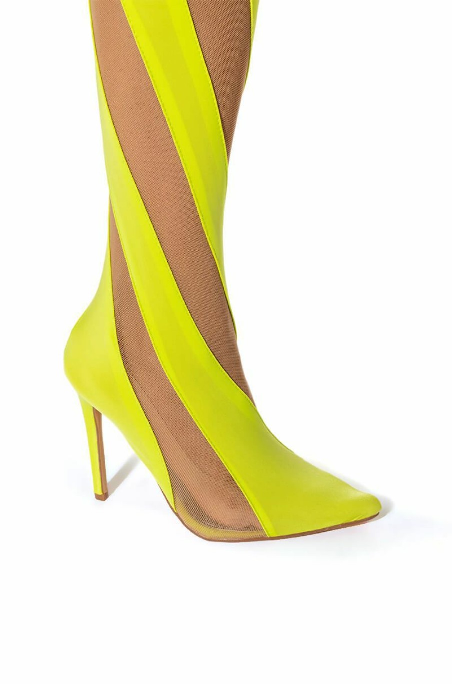 Shoes * | Lilith Mesh Thigh High Boot In Lime