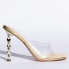 Shoes * | Azalea Wang Hearts Racing Stiletto Sandal In Gold