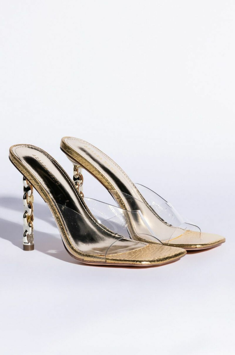 Shoes * | Azalea Wang Hearts Racing Stiletto Sandal In Gold