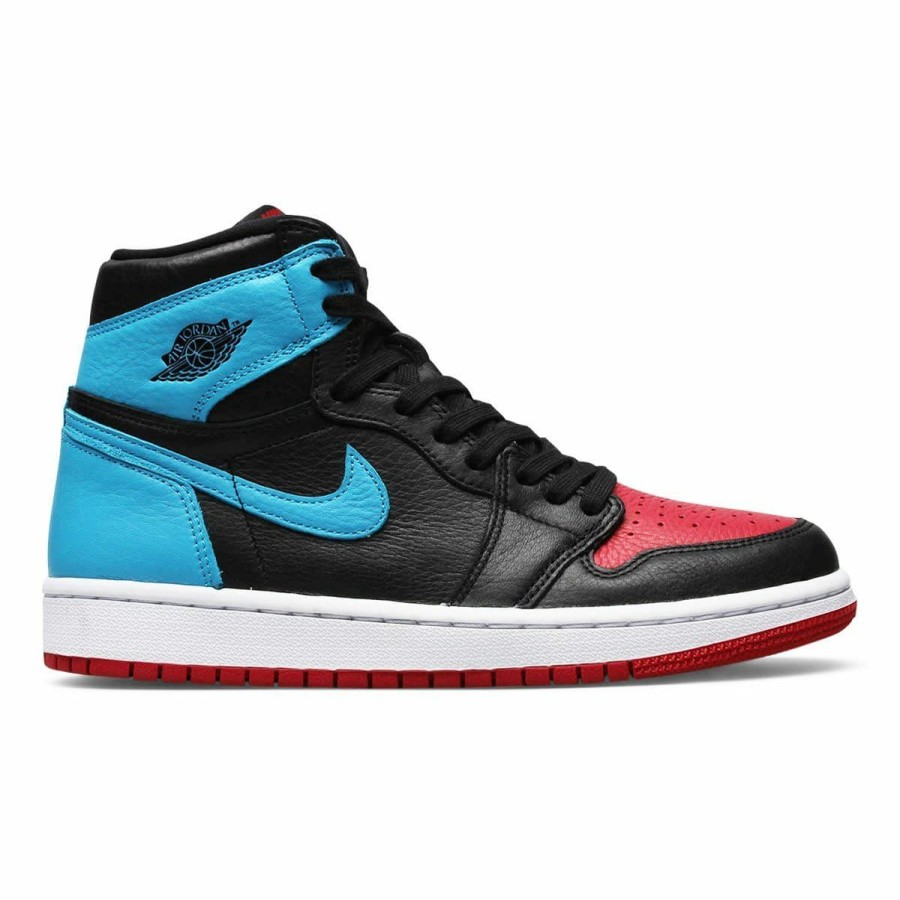 Footwear * | Women'S Air Jordan 1 High Og Black/Dk Powder Blue-Gym Red [046]