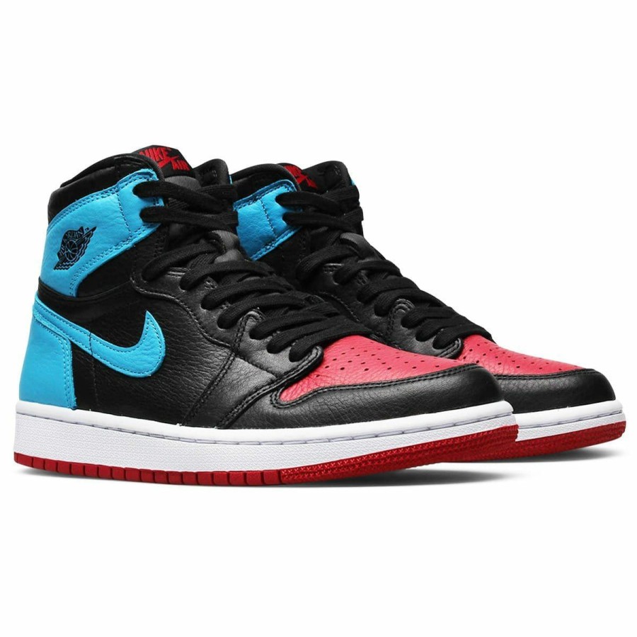 Footwear * | Women'S Air Jordan 1 High Og Black/Dk Powder Blue-Gym Red [046]