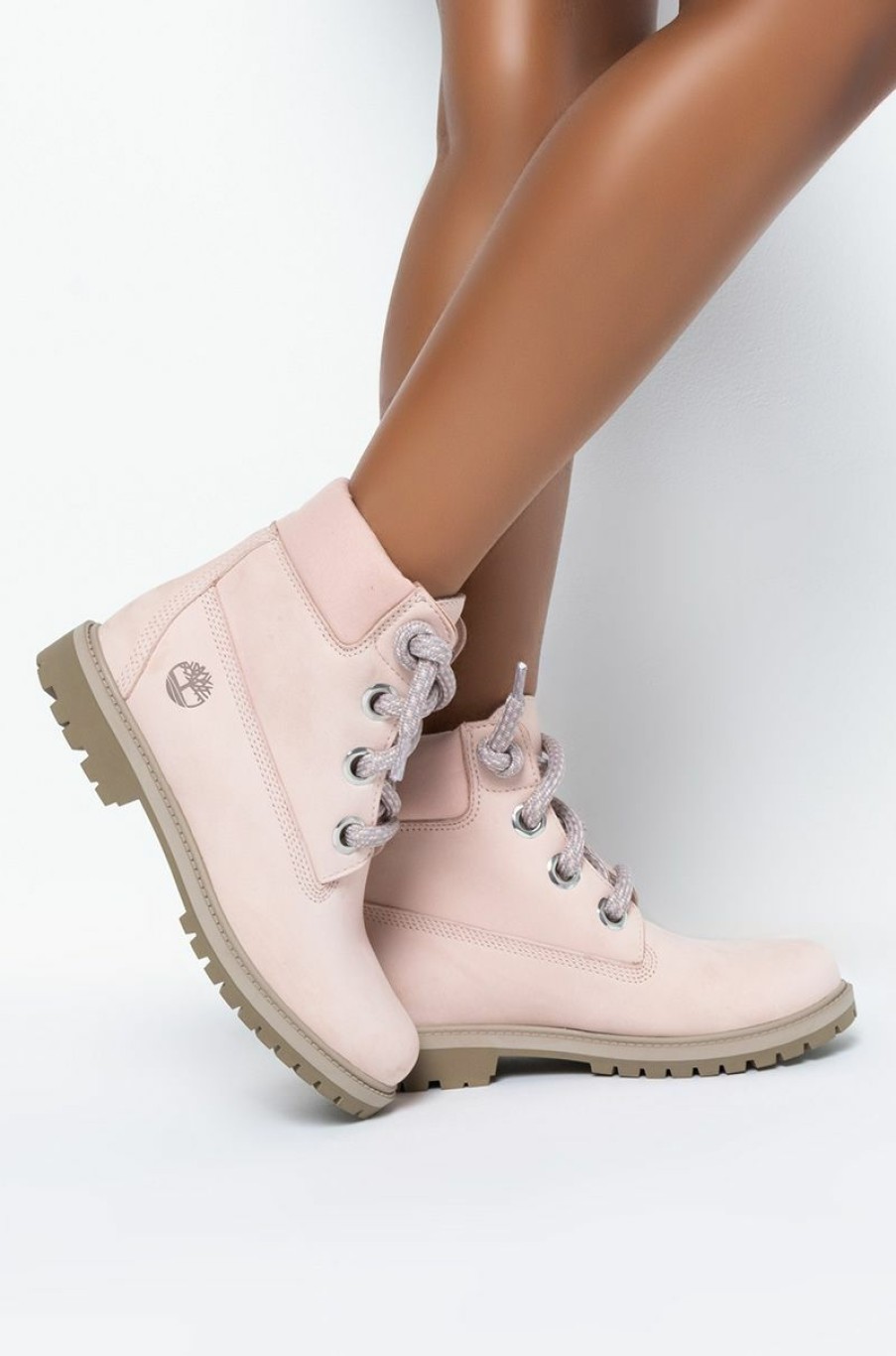 Shoes * | Timberland Heritage 6 Waterproof Convenience Lace Bootie Light Pink