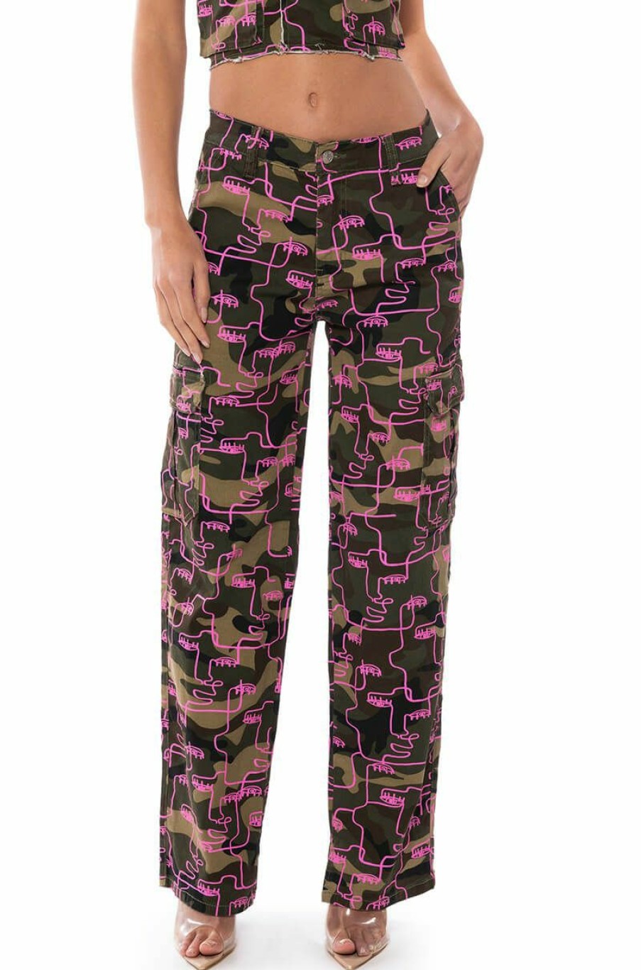 Bottoms * | Silhouette Print Cargo Pant Camo