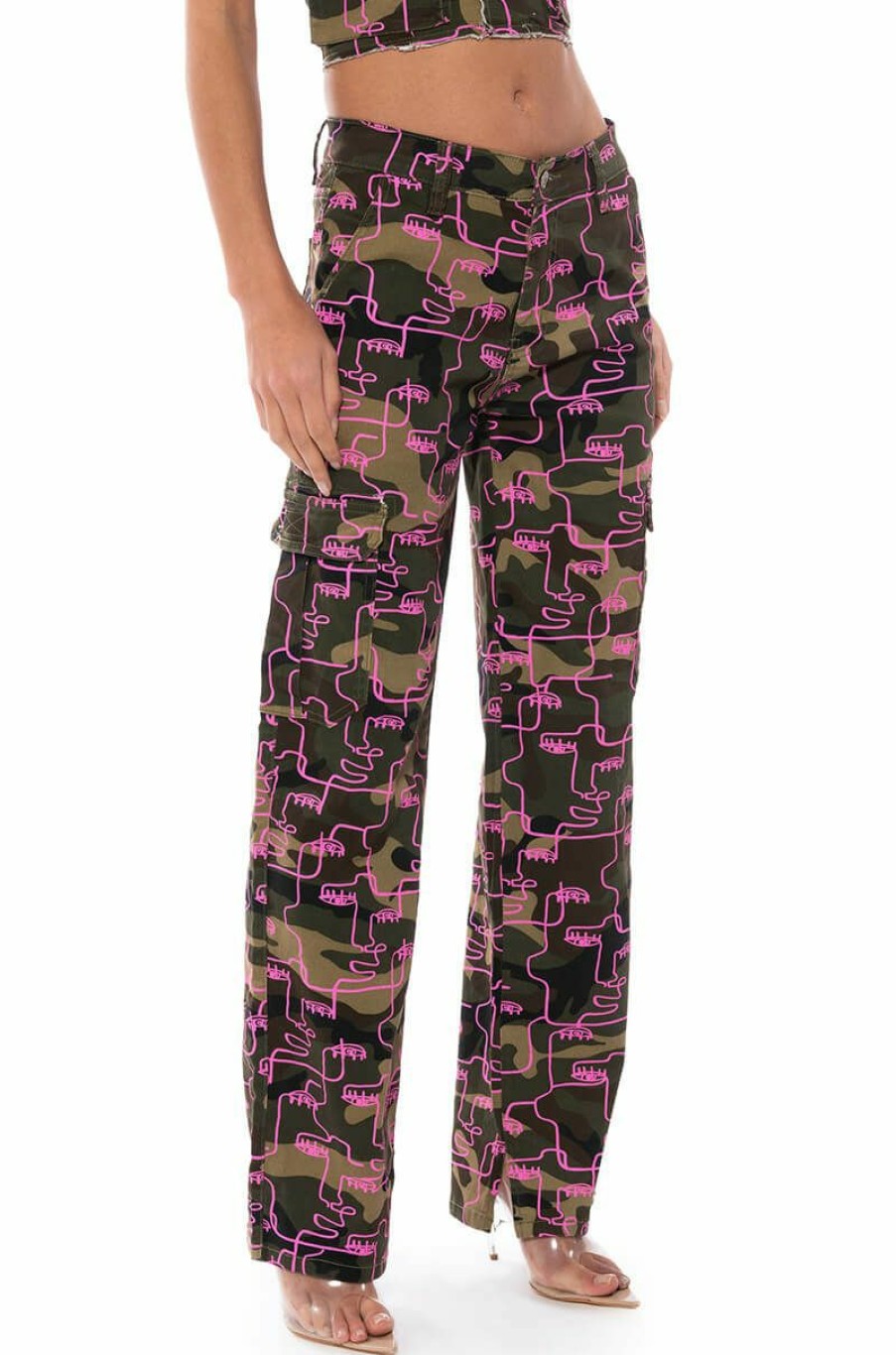 Bottoms * | Silhouette Print Cargo Pant Camo