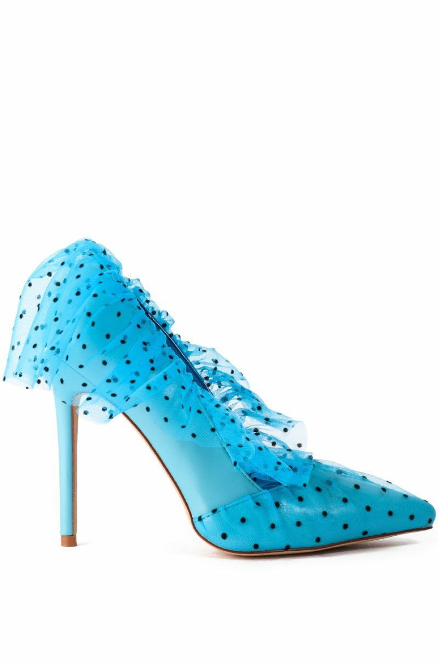 Shoes * | Azalea Wang Discreet Tulle Polka Dot Pump In Blue