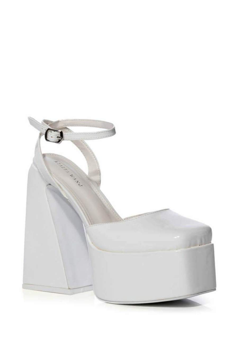 Shoes * | Azalea Wang Clementine Chunky Pump In Patent White