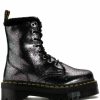 Shoes * | Dr Martens Jadon Fur Lined Distressed Metallic Platform Boot Metallic Silver