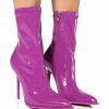 Shoes * | Azalea Wang Isabella Patent Bootie In Purple