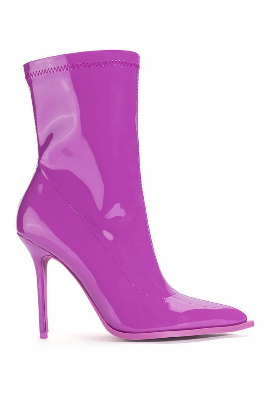 Shoes * | Azalea Wang Isabella Patent Bootie In Purple