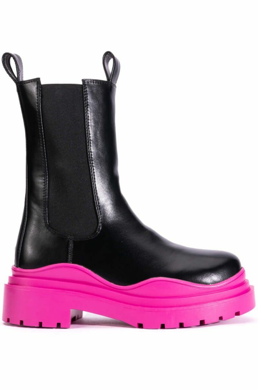 Shoes * | Azalea Wang Ghosted Flatform Chelsea Boot In Fuchsia