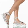 Shoes * | Azalea Wang Let You Know Youre Mine Flatform Sandal In White