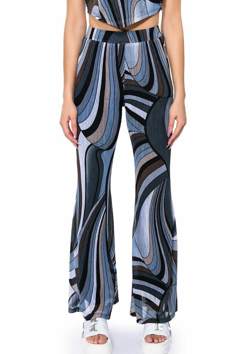 Bottoms * | It Girl Wide Leg Palazzo Pants Grey Multi