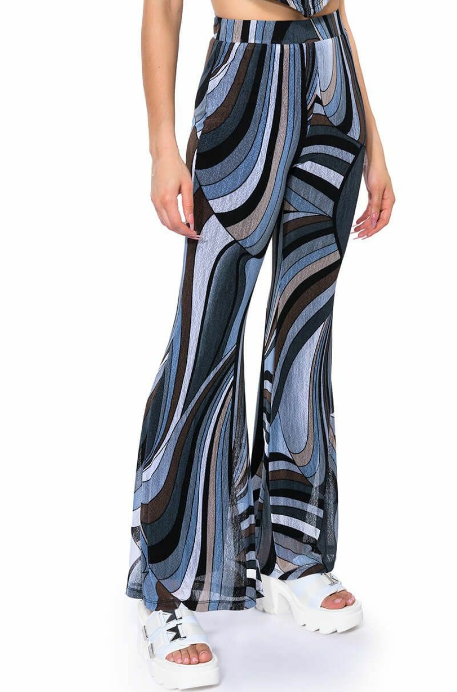 Bottoms * | It Girl Wide Leg Palazzo Pants Grey Multi