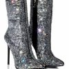 Shoes * | Azalea Wang Lively Rhinestone Bootie In Silver