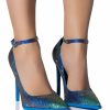 Shoes * | Azalea Wang As You Wish Embellished Pump In Blue Multi