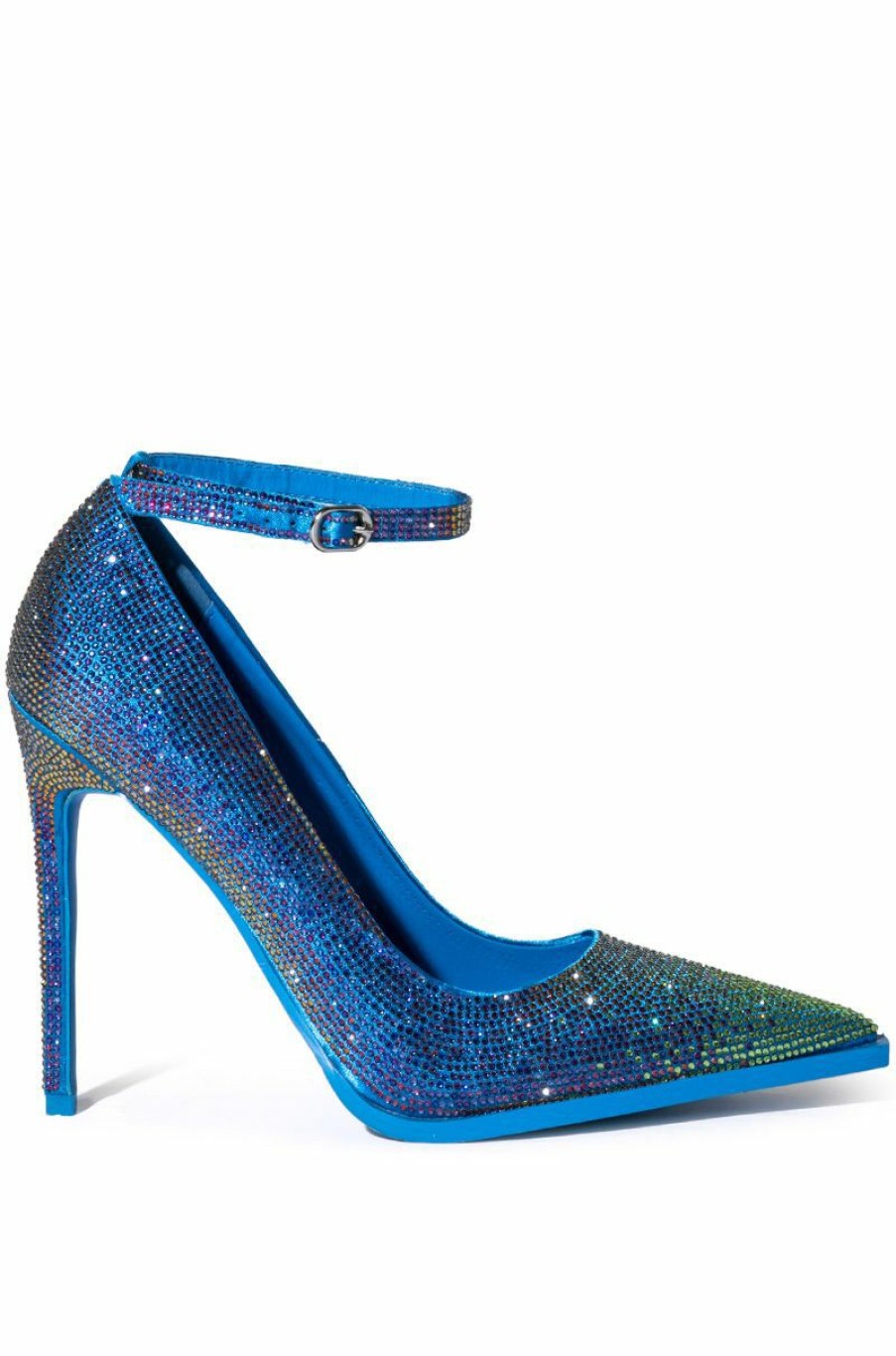 Shoes * | Azalea Wang As You Wish Embellished Pump In Blue Multi