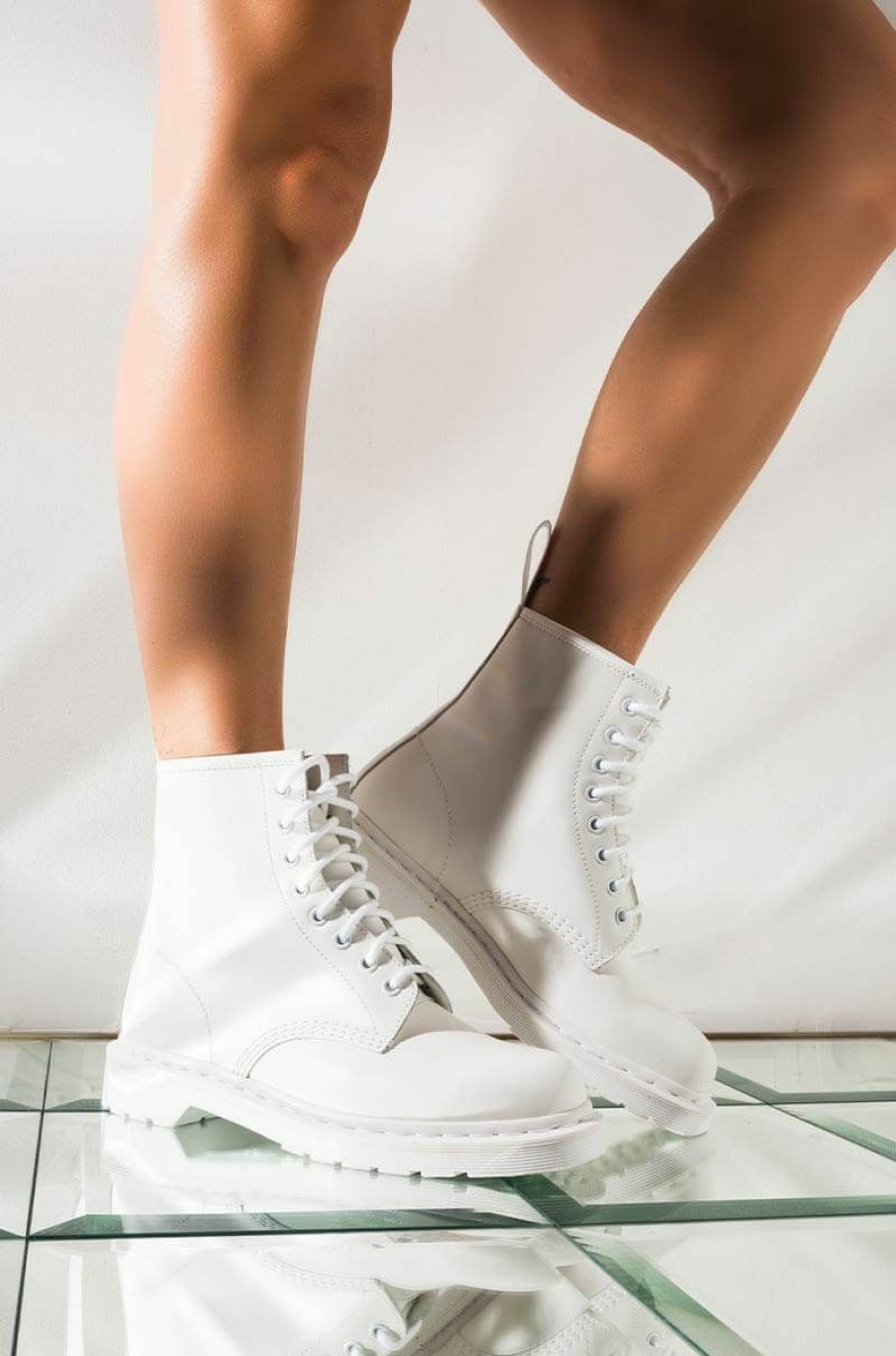 Shoes * | Dr. Martens 1460 Mono Smooth Ankle Boots White