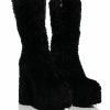 Shoes * | Azalea Wang Jerusha Fur Chunky Boot In Black