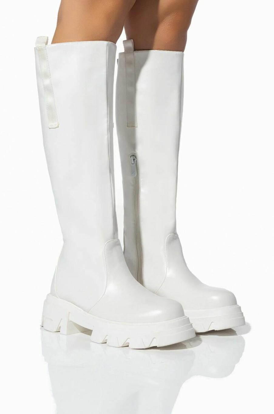 Shoes * | Azalea Wang There She Goes Flatform Boot In White