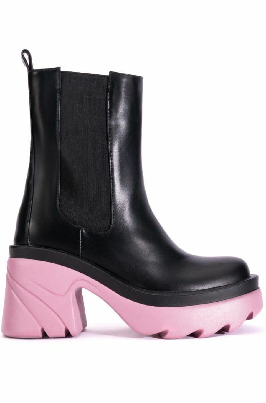 Shoes * | Azalea Wang Primrose Sole Chunky Boots In Black Purple