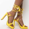 Shoes * | Azalea Wang Never Been Better Chunky Sandal In Yellow