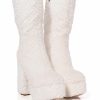 Shoes * | Azalea Wang Cozy Cutie Faux Fur Chunky Platform Boot In White