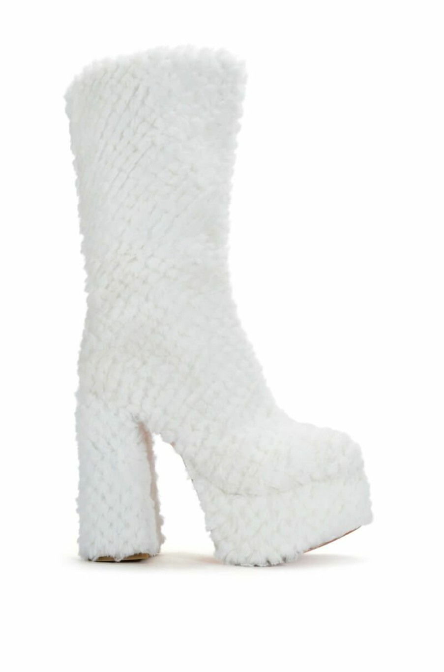 Shoes * | Azalea Wang Cozy Cutie Faux Fur Chunky Platform Boot In White