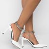 Shoes * | Azalea Wang Onto The Next Rhinestone Chain Pump In White